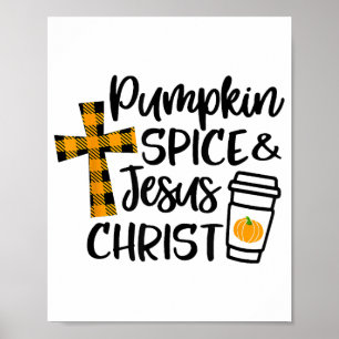 hallo Herfst Pumpkin Spice & Jesus Christus Herfst Poster