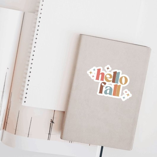 Hallo Herfst Retro Typografie Sticker