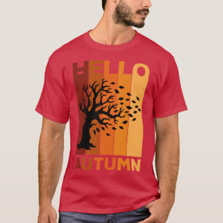 Hallo Herfst Retro Vintage Design voor Fall-liefhe T-shirt
