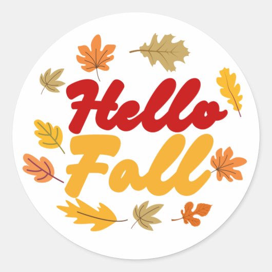 hallo Herfst Ronde Sticker (Voorkant)