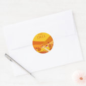 Hallo Herfst Schattige rustiek herfstlandschap Ronde Sticker (Envelop)