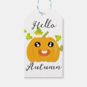 Hallo Herfst - Schattigee pompoen Cadeaulabel (Voorkant)