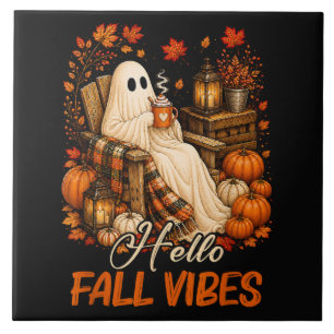 Hallo Herfst Sfeer Spook Cute Autumn Pompoen Tegeltje