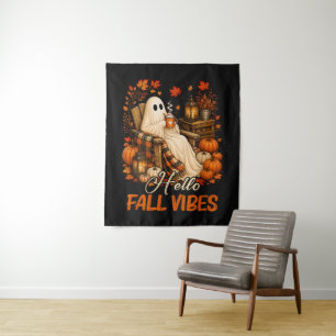 Hallo Herfst Sfeer Spook Cute Autumn Pompoen Wandkleed
