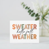 Hallo Herfst | sweaterweer Briefkaart (Staand voorkant)
