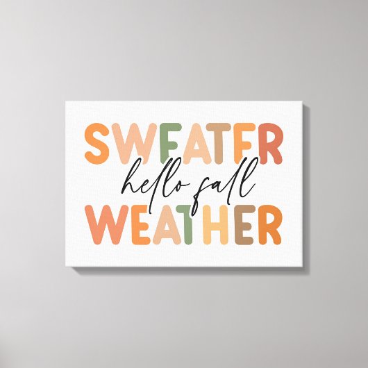 Hallo Herfst | sweaterweer Canvas Afdruk (Voorkant)