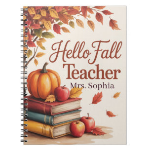 Hallo Herfst Teacher Waterverf Autumn gepersonalis Notitieboek