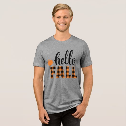 hallo Herfst Tri-Blend Shirt (Voorkant volledig)