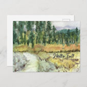 Hallo Herfst wandelpad berglandschapbos Briefkaart (Voorkant / Achterkant)