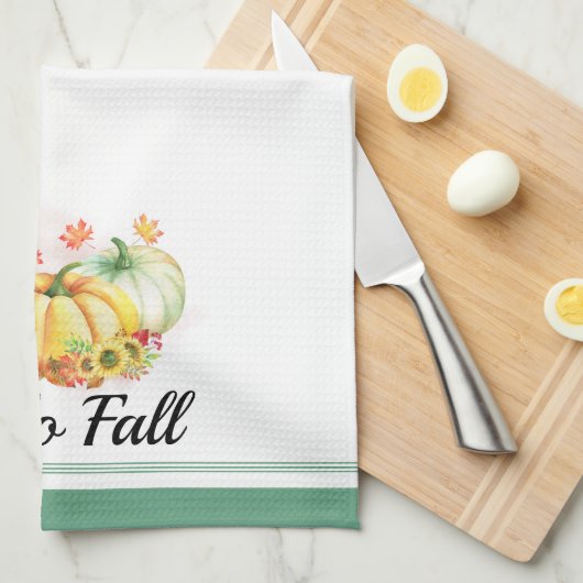 hallo Herfst Waterverf Pumpkins Thanksgiving Theedoek (Quarter Fold)