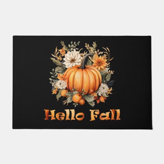 Hallo Herfst waterverf wilde bloemen herfstbladere Deurmat (Voorkant)