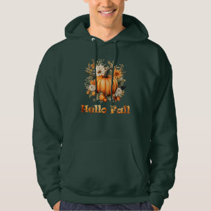 Hallo Herfst waterverf wilde bloemen herfstbladere Hoodie