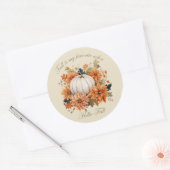 Hallo Herfst waterverf wilde bloemen herfstbladere Ronde Sticker (Envelop)