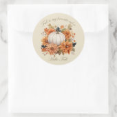 Hallo Herfst waterverf wilde bloemen herfstbladere Ronde Sticker (Tas)