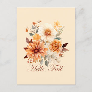 Hallo herfst Waterverf wilde bloemen verlaat herfs Briefkaart