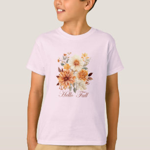 Hallo herfst Waterverf wilde bloemen verlaat herfs T-shirt