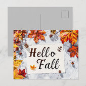 Hallo Herfst wenskaart met bloemen Briefkaart (Voorkant / Achterkant)