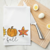 hallo Herfst Zonnebloembladeren en pompoen Theedoek (Quarter Fold)