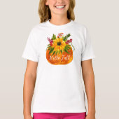 Hallo Herfst Zonnebloemen Pompoen Herfst Rustiek T-shirt (Voorkant)