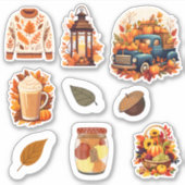 Hallo Herfstblad van 9 stickers (Voorkant)