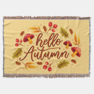 Hallo Herfstvalkruid Herfst Kleur Bladeren Deken