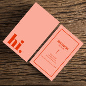 Hallo Hi Casual Rood & Roze Typografie Retro Visitekaartje