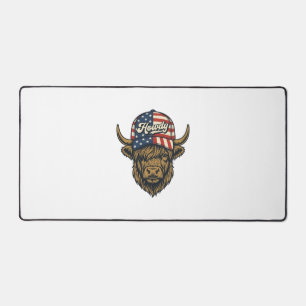 Hallo Highland Koe Patriottisch Vintage Westers On Bureaumat