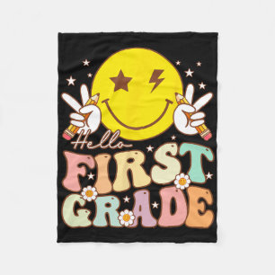Hallo Hippie Glimlach Gezicht Eerste Klas Byck Fleece Deken