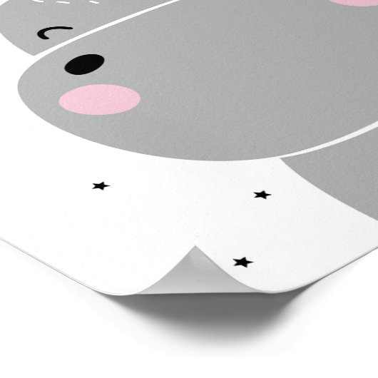 hallo Hippo | Scandinavisch Poster (Hoek)