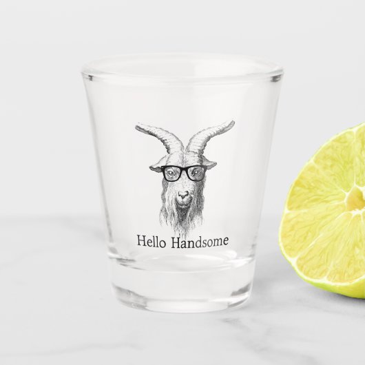 Hallo Hipster Goa Shot Glas (Voorkant)