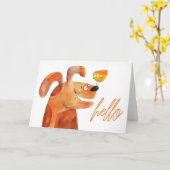 hallo "Hoe" in contact te houden Puppy & Vogel Bla Kaart (Gele Bloem)