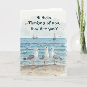 Hallo Hoi, aan jou denken, hoe ben jij Fun Seagull Kaart
