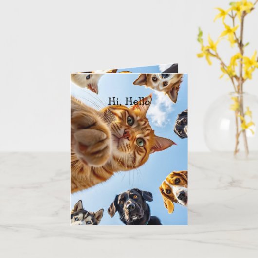 Hallo Hoi! Gaat het? Leuk om even te checken Kaart (Gele Bloem)