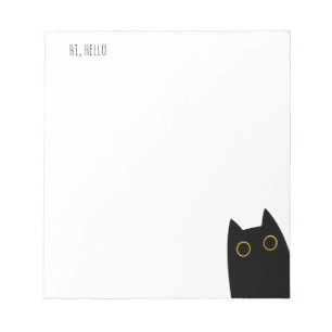 Hallo Hoi,?, Schattige Black Cat Notitieblok
