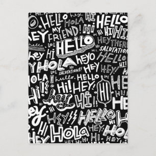 hallo Hola Bonjour Briefkaart