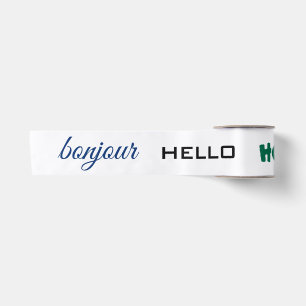 hallo Hola Bonjour Spaanse satin Ribbon Lint