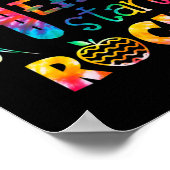 hallo Hoofd Start Rock Tie Dye Back to School Teac Poster (Hoek)