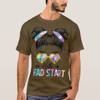 hallo Hoofd Start Tie Dye Messy Bun Kinder terug n T-shirt