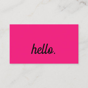 Hallo Hot Pink Fuchsia Kleurrijke Typografie Scrip Visitekaartje