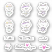 Hallo Hug Sweet Sentiments en Schattigee Katten Se Sticker (Voorkant)