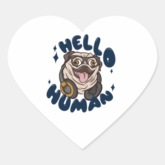 hallo huidshond hart sticker (Voorkant)