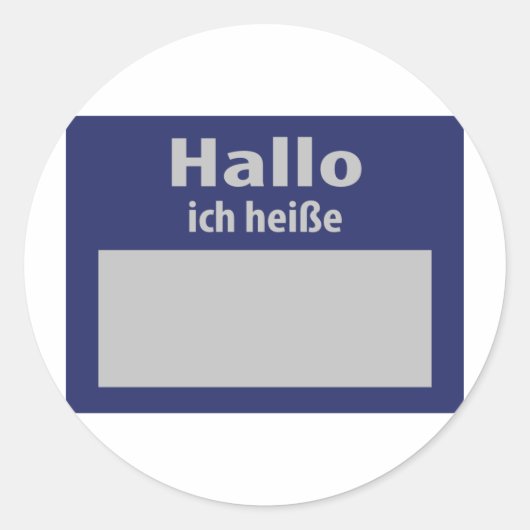Hallo, Ich Heisse symbool Ronde Sticker (Voorkant)