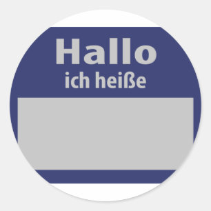 Hallo, Ich Heisse symbool Ronde Sticker