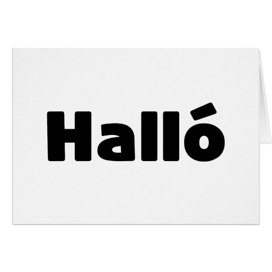 Hallo IJslandse Halló {} ) Íslenska Language Kaart (Voorkant Horizontaal)