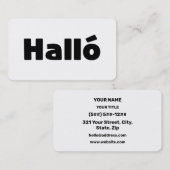 Hallo IJslandse Halló Visitekaartje (Voorkant / Achterkant)