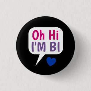Hallo, ik ben Bi Bisexual Pride Button