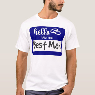 hallo ik ben de beste man weddenschapnaam badge t-shirt