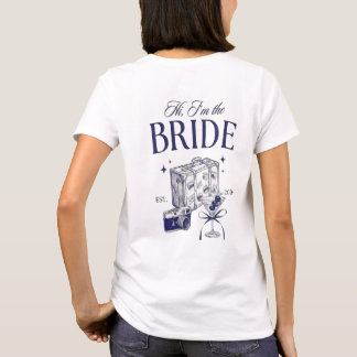 Hallo, ik ben de bruid Retro koffer Bestemming Huw T-shirt