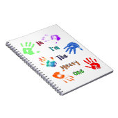 Hallo, ik ben de rommelige - verf handafdrukken notitieboek (Rechterzijde)