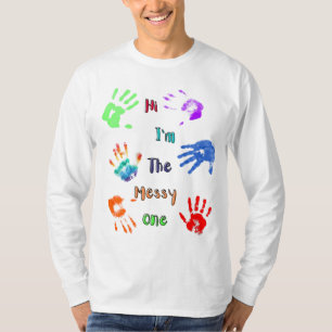 Hallo, ik ben de rommelige - verf handafdrukken t-shirt